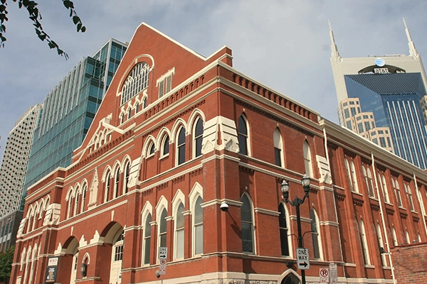 The Ryman Auditorium in downtown Nashville TN, one of the most iconic music landmarks in the United States.